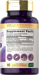 Carlyle Acidophilus bottle back label with probiotic details
