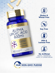 Carlyle Alpha Lipoic Capsule Texture Closeup captures smooth, quick-release capsules.
