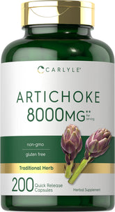 Carlyle Artichoke Extract Capsules bottle, premium non-GMO supplement.