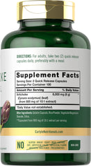 Carlyle Artichoke Extract Capsules close-up, quick-release capsules for easy dosing.