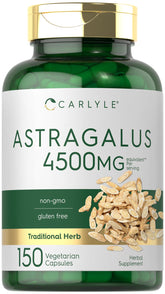 Carlyle Astragalus Root Capsules bottle showing vegetarian, non-GMO daily wellness option