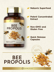 Carlyle Bee Propolis label close-up highlighting premium ingredients.