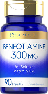 Carlyle Benfotiamine 300mg bottle front view for daily wellness routine.