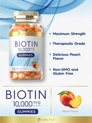 Carlyle brand label on biotin gummies bottle.