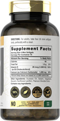 Carlyle Calcium 1200 mg softgels closeup highlighting the small, easy-to-swallow form.