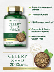 Carlyle Celery Seed Extract label closeup highlights trusted quality.