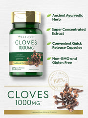 Carlyle Cloves Supplement capsules close-up highlights quick-release design for easy dosing