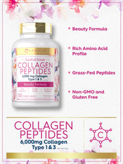 Carlyle Collagen Peptides Vitamin C blend visual hints at absorption support.