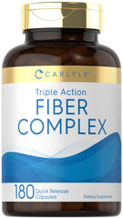 Carlyle Fiber Supplement bottle shows the triple-action blend for daily wellness.