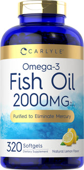 Carlyle Fish Oil 2000mg bottle with softgels for daily omega-3 support