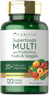 Carlyle Fruits and Veggies bottle on kitchen counter promotes daily nutrition