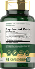 Carlyle Ginkgo Biloba packaging closeup shows non-GMO and gluten-free features