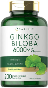 Carlyle Ginkgo Biloba pills bottle with premium packaging for daily use.