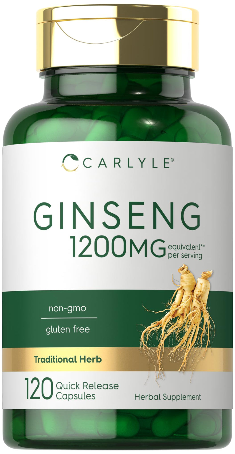 Carlyle Ginseng Extract bottle on white background for daily wellness