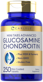 Carlyle Glucosamine Chondroitin MSM bottle front for daily joint support.