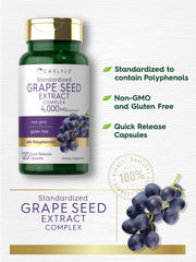 Carlyle Grape Seed Extract being poured, suggesting easy daily intake.