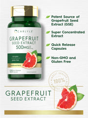 Carlyle Grapefruit Seed Extract label highlights premium ingredients and quality assurance.