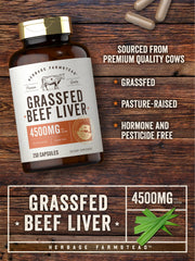 Carlyle packaging box front view reveals grass-fed beef liver origin and quality.