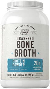 Carlyle Grass Fed Bone Broth Powder bottle pour for quick protein boost