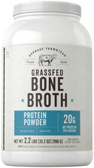 Carlyle Grass Fed Bone Broth Powder bottle pour for quick protein boost