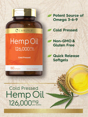 Pouring Carlyle hemp oil capsules for routine use