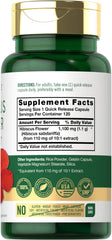 Carlyle Hibiscus capsules closeup, quick-release formula for daily wellness