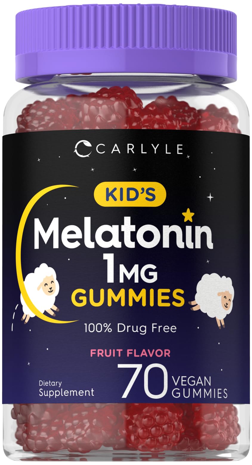 Carlyle Kids Melatonin Gummies berry flavor, tasty bedtime treat for kids
