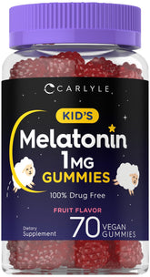 Carlyle Kids Melatonin Gummies berry flavor, tasty bedtime treat for kids