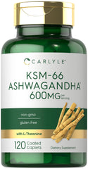 Carlyle KSM-66 Ashwagandha bottle demonstrates balanced daily wellness support.