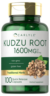 Carlyle Kudzu Root 100-extract capsules in a bottle for convenient daily use.