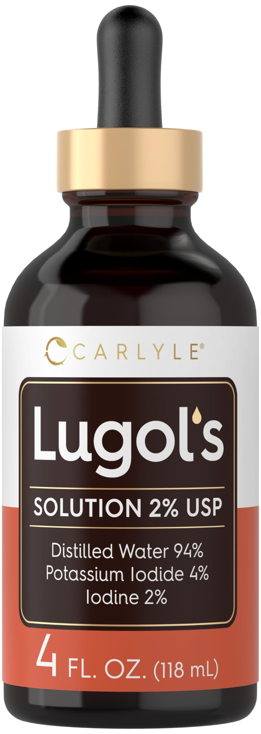Carlyle Lugols Iodine 2 Percent bottle ready for daily use and easy dosing
