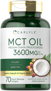 Carlyle MCT oil capsules bottle for convenient daily use.