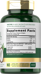 Carlyle MCT capsules poured from a bottle showing softgels.