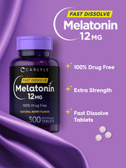 Carlyle Melatonin gluten-free label indicating allergen-friendly options