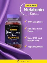 Carlyle Melatonin Gummies dispensing bottle, easy nightly dosage