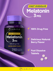 Carlyle Melatonin tablet slowly dissolving in the mouth