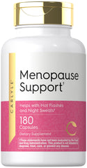 Carlyle menopause supplement bottle with 180 capsules for daily support