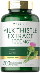 Carlyle Milk Thistle bottle shows premium capsules for daily wellness.