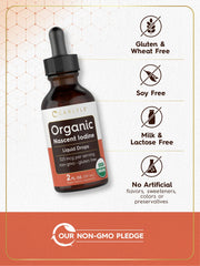 Amber glass Carlyle Nascent Iodine bottle protecting potency during storage.