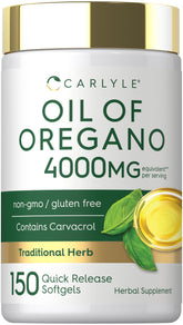 Carlyle Oregano Oil softgel bottle for convenient daily supplementation.