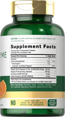 Carlyle Papaya Enzyme Chewables tablets close-up with easy-to-chew texture