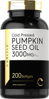 Carlyle Pumpkin Seed Oil Softgel bottle supports daily essential fatty acids.