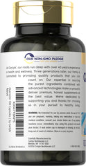 Carlyle Quercetin 500mg label detail showing gluten-free and non-GMO quality.