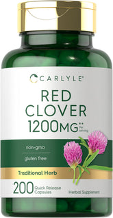 Carlyle Red Clover Capsules bottle with quick-release capsules for daily wellness.