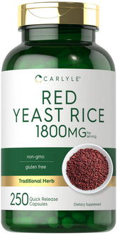 Carlyle Red Yeast Rice bottle front view highlights quality and reliability.