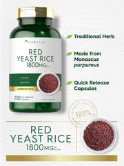 Carlyle Red Yeast Rice serving image showing 1800 mg per serving.
