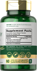 Carlyle rosemary capsules label shows non-GMO and gluten-free formulation