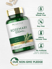 Pouring rosemary capsules from a bottle emphasizes easy daily supplementation