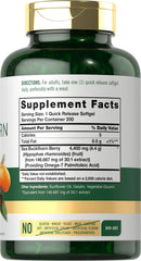 Carlyle Sea Buckthorn Oil Capsules label detail highlighting concentrated oil.