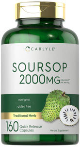 Carlyle Soursop Leaves capsules in a close-up for daily convenience.